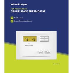 White Rodgers Heating and Cooling Push Buttons Single Pole Thermostat