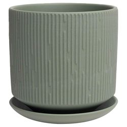 Chive Virago 5 in. D Ceramic Shape C Flower Pot Olive