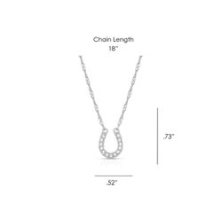 Montana Silversmiths Women's Crystal Clear Lucky Horseshoe Silver Necklace Water Resistant