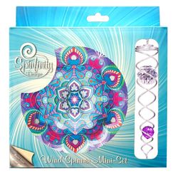 Spinfinity Designs Multi-color Stainless Steel 6.5 in. Mandala Lotus Mini Set Outdoor Spinner