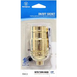 Westinghouse Brass Medium Base Turn Knob Socket 1 pk