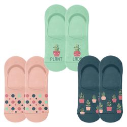 Karma Women's Plant Lady One Size Fits Most No-Show Socks Assorted