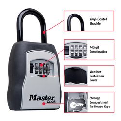 Master Lock 6.25 in. H X 3.25 in. W X 1.5 in. L Metal 4-Dial Combination Lock Box