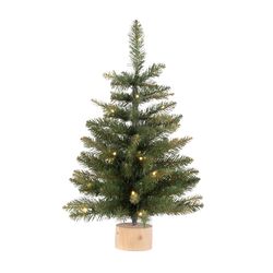 Celebrations 2 ft. Slim LED 35 ct Table Tree with Wood Base Color Changing Christmas Tree