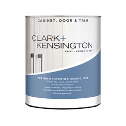 Clark+Kensington Semi-Gloss White Cabinet/Door/Trim Paint Interior 1 qt