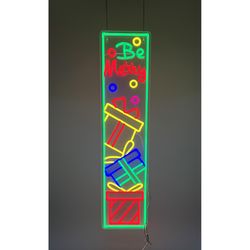 Luxe Light Decor Neon LED Multi Be Merry Presents 34 in. Porch Sign