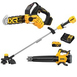 DEWALT 20V MAX XR Brushless String Trimmer Blower Kit with 20V 8 in. Brushless Pruning Chainsaw