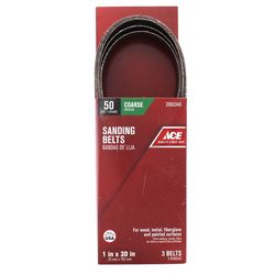Ace 30 in. L X 1 in. W Aluminum Oxide Sanding Belt 50 Grit Coarse 3 pc