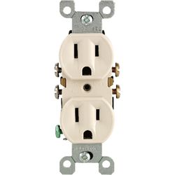 Leviton 15 amps 125 V Duplex Light Almond Outlet 5-15R 1 pk
