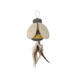 Pet Shop by Fringe Studio Petshop For Cat Taupe Fabric Bee Cat Toy 1 pk