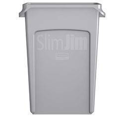 Rubbermaid Slim Jim 23 gal Gray Plastic Garbage Can