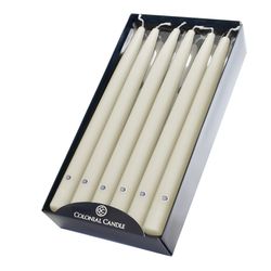 Colonial Candle Ivory White Unscented Scent Handipt taper Candle