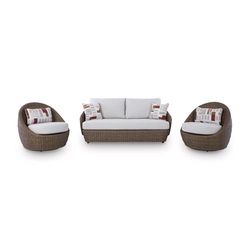 Signature Design by Ashley Cardiff Beach 3 pc Brown Aluminum Contemporary Patio Set Beige