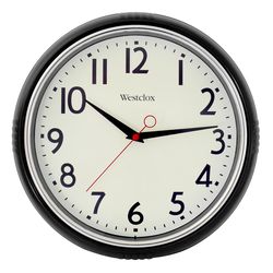 Westclox 12 in. L X 12 in. W Indoor Vintage Analog Wall Clock Plastic Black