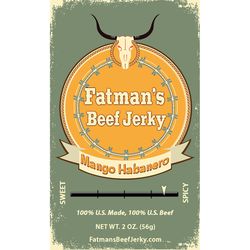 Fatmans Beef Jerky Mango Habanero Beef Jerky 2 oz Packet