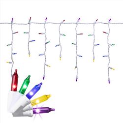 Celebrations Classic LED T5 Multicolored 100 ct Icicle Christmas Lights 6 ft.