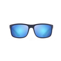 Maui Jim Huelo Sunglasses Unisex Matte Blue Frame Blue Hawaii Lens Polarized