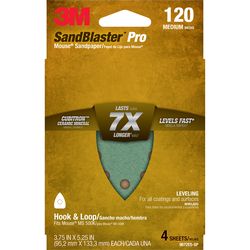 3M Sandblaster Pro 5.25 in. L X 3.75 in. W 120 Grit Ceramic Mouse Sandpaper 4 pk