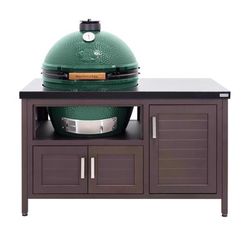 Big Green Egg 24 in. XLarge EGG Package with 50 Modern Farmhouse Table Charcoal Kamado Grill and Sm