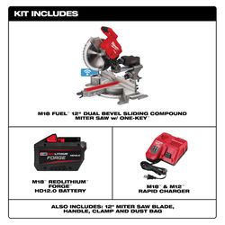 Milwaukee M18 Fuel 12 in. Cordless Brushless Dual-Bevel Compound Miter Saw Kit (Battery & Charger)