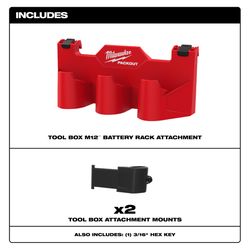 Milwaukee Packout 5.5 in. W X 6 in. H Tool Box Attachment M12 Battery Rack Black/Red