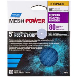 Norton MeshPower 5 in. Ceramic Hook and Loop Mesh Sanding Disc 80 Grit 10 pk