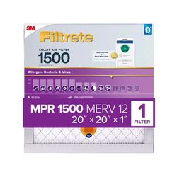 Filtrete 20 in. W X 20 in. H X 1 in. Polypropylene 1500 MPR Smart Air Filter 1 pk
