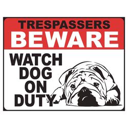 Desperate Enterprises .125 in. H X 16 in. L Multicolored Metal Dog on Duty Wall Sign