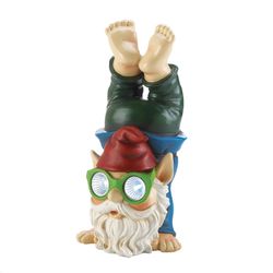 Zingz & Thingz Multicolored Polyresin 12.75 in. H X 6.5 in. L X 6.25 in. W Gnome Handstand Solar Sta