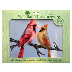 Spinfinity Designs Kissing Cardinals Tree Stake Multicolored Metal 12 in. H Tree Decoration