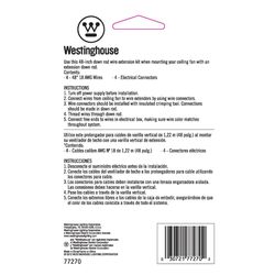 Westinghouse Galvanized Multicolored Metal Down Rod Wire Extension Kit