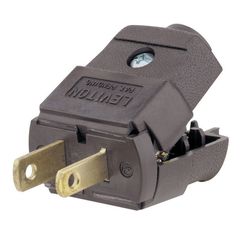 Leviton Commercial and Residential Thermoplastic Polarized Plug 1-15P 20-16 AWG 2 Pole 2 Wire