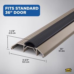 M-D Building Products 1.13 in. H X 3.75 in. W X 36 in. L Satin Nickel Aluminum Deluxe High Threshold