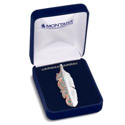 Montana Silversmiths Women's Alpine Glow Feather Necklace Brass