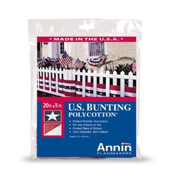 Annin Decorative Bunting Star American Flag 18 in. W X 20 ft. L