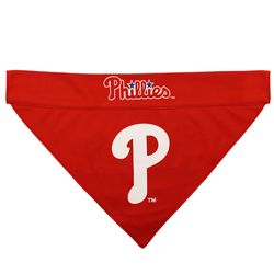 Pets First Orange/White Philadelphia Phillies Cotton/Nylon Dog Collar Bandana Small/Medium
