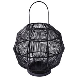 Karma 11.81 in. Round Black Wire Lantern