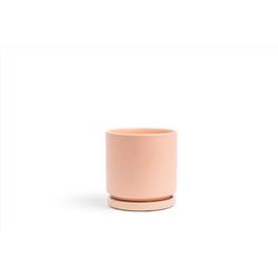 Momma Pots Gemstone Cylinder 4.5 in. W Porcelain Planter Blush
