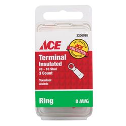 Ace Ring Terminal Red 3 pk