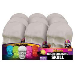 Magic Seasons Multicolored 5.25 in. LED Color Changing Skull Halloween Decor