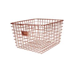 Spectrum 13.75 in. L X 11.25 in. W X 8 in. H Copper Storage Basket
