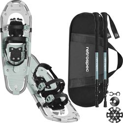 Retrospec Drifter 25 in. Unisex Snowshoe Bundle Winter Mint