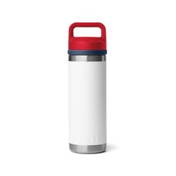YETI Rambler 18 oz White/Navy/Rescue Red BPA Free Bottle with Chug Cap