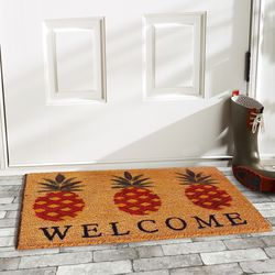Home & More 1.42 ft. W X 2.42 ft. L Multi-color Pineapple Welcome Coir Door Mat