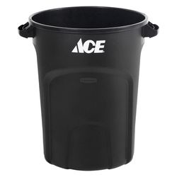 Ace 32 gal Black Plastic Garbage Can Lid Included