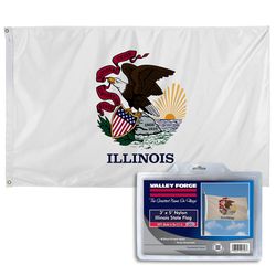 Valley Forge Illinois State Flag 0 in. H X 3 ft. W X 5 ft. L