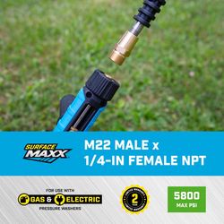 SurfaceMaxx M22 Male x 1/4-in Female NPT Screw Nipple 5800 psi