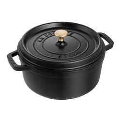 Staub Cast Iron Dutch Oven 9.45 in. 4 qt Black