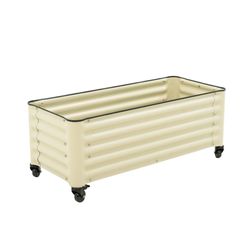 Vego Garden 48 in. H X 21 in. W Metal Garden Bed Pearl White