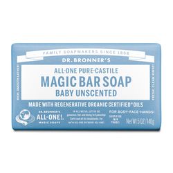 Dr. Bronner's Organic Unscented Scent Pure-Castile Baby Bar Soap 5 oz